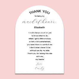Invitaciones Acrílicas Maid of Honor Thank You Poem from Bride