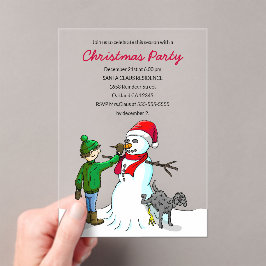 Invitaciones Acrílicas Make a Snowman on a Christmas Party Invitation