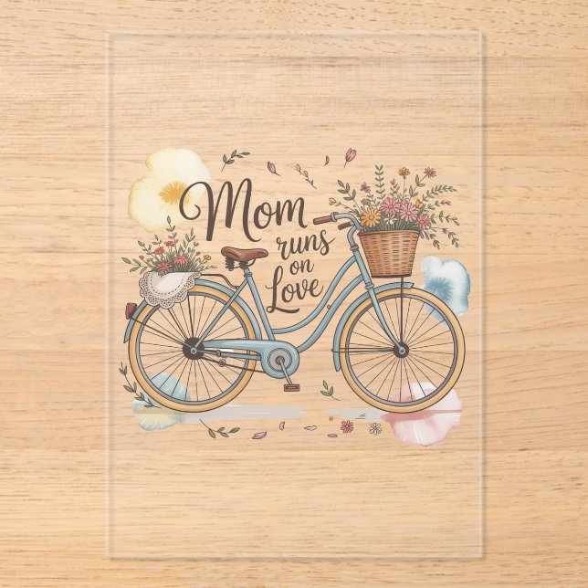 Invitaciones Acrílicas Mamá Funciona Con Amor (Anverso)
