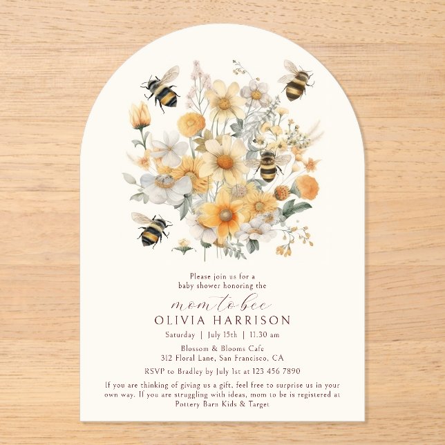 Invitaciones Acrílicas Mamá Para Adherirse A La Baby Shower De Parejas Fl (Anverso)