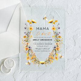 Invitaciones Acrílicas Mamá se va a adueñar de un Baby Shower neutral sob