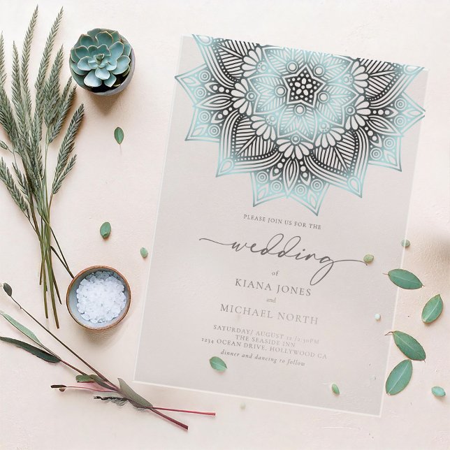 Invitaciones Acrílicas Mandala Lace Rev Boda Lt. Blue ID968 (Subido por el creador)