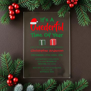 Invitaciones Acrílicas Maravilloso Momento Del Año Navidades Primer Cumpl