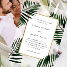 Marco de oro falso con boda de palma
