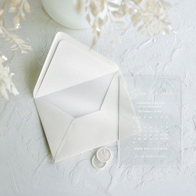 Invitaciones Acrílicas Marco de tira de Boda de calendario Guardar la fec (Subido por el creador)