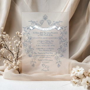 Invitaciones Acrílicas Marco toile vintage Chinoiserie Baby Shower