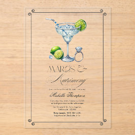 Invitaciones Acrílicas Margs y Matrimonia Transparentes Ducha Bridal