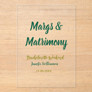 Invitaciones Acrílicas Margs y matrimonios agregar nombre fecha despedida