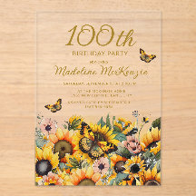 Mariposas Sunflowers 100 cumpleaños