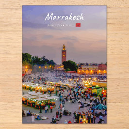 Invitaciones Acrílicas Marrakech, Marruecos - Plaza Jemaa el Fnaa