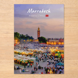 Invitaciones Acrílicas Marrakech, Marruecos - Plaza Jemaa el Fnaa