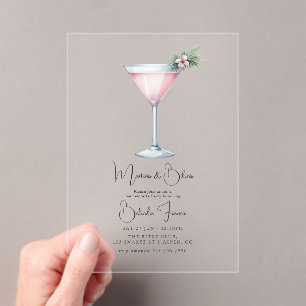 Invitaciones Acrílicas Martinís y bikinis Fiesta Tropical de Soltera
