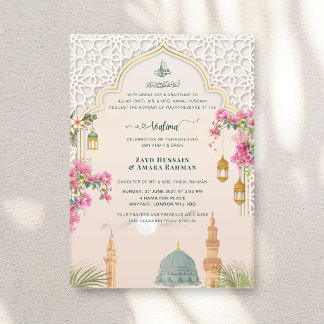 Invitaciones Acrílicas Masjid An-Nabawi Walima | Boda Islámica de Lujo
