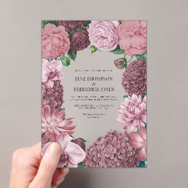 Invitaciones Acrílicas Mauve Smoke, Dusty Peony & Rosewater Clay Wedding