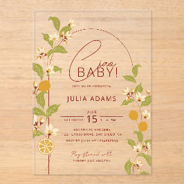 Invitaciones Acrílicas Mediterranean Lemon Amalfi Coast Baby Shower