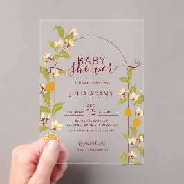 Invitaciones Acrílicas Mediterranean Lemon Amalfi Coast Baby Shower