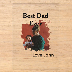 Invitaciones Acrílicas Mejor papá del mundo regalo de padre foto nombre s