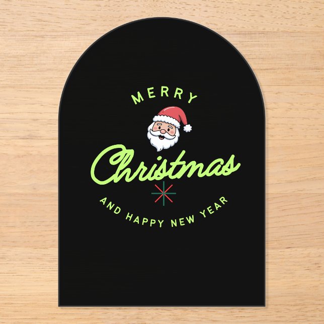 Invitaciones Acrílicas Merry Christmas and Happy New Year (Anverso)