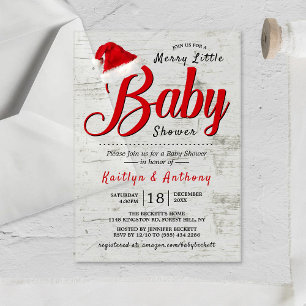 Invitaciones Acrílicas Merry Little Navidades Baby Shower