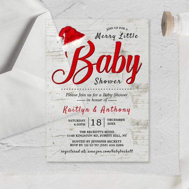 Invitaciones Acrílicas Merry Little Navidades Baby Shower (Subido por el creador)