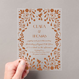 Invitaciones Acrílicas Mexican Talavera Terracotta Wedding