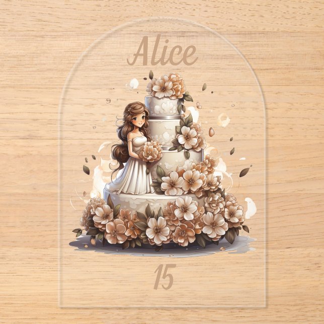 Invitaciones Acrílicas Mi Celebración de Quince Años (Anverso)