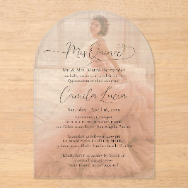 Invitaciones Acrílicas Mi Moda superpuesta de fotografía de quinceañera m