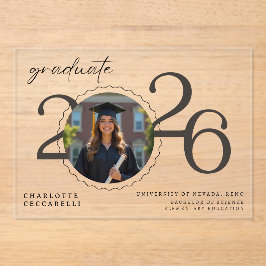 Invitaciones Acrílicas Minimal Acrylic Graduation Announcement