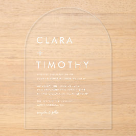 Invitaciones Acrílicas Minimal Classic Script Modern Wedding Invitation