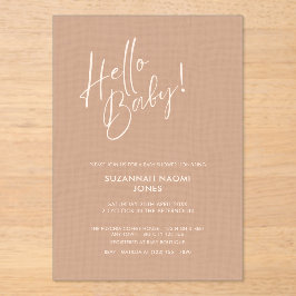 Invitaciones Acrílicas Minimal Neutral Baby Shower Acrylic Invitation
