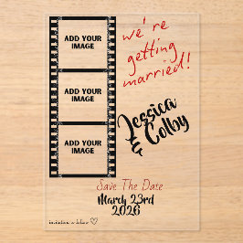 Invitaciones Acrílicas Minimal Photo Save the Date Custom Modern