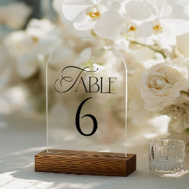 Invitaciones Acrílicas Minimal Script Wedding Table Number