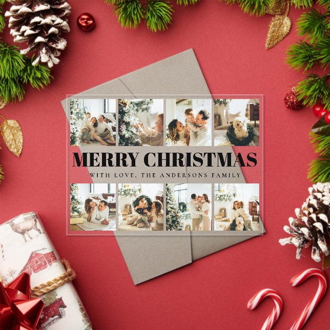 Invitaciones Acrílicas Minimal Typography Merry Christmas Holiday  Card (Insitu (Vacaciones))