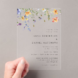 Invitaciones Acrílicas Minimal Wildflower Wedding