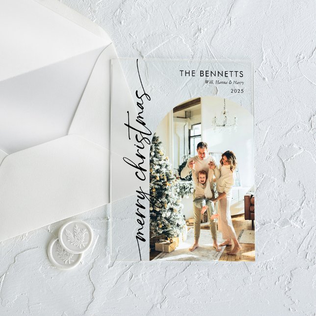 Invitaciones Acrílicas Minimalist Photo Merry Christmas Card (Subido por el creador)