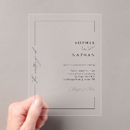 Invitaciones Acrílicas Minimalista Boda de lujo estilo elegante