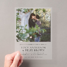 Invitaciones Acrílicas Minimalista elegante | Boda fotográfico de Moda mo