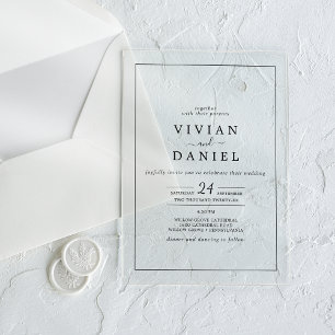 Invitaciones Acrílicas Minimalista Rústico Elegante Moderno Boda Simple