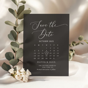 Invitaciones Acrílicas Minimalista simple negro blanco Save the Date