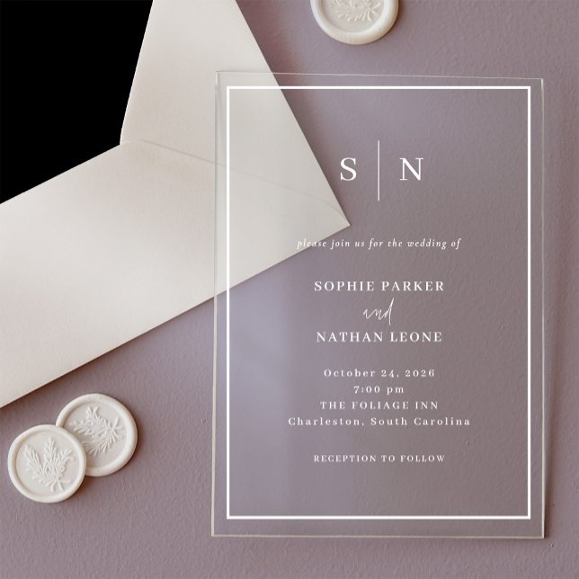 Invitaciones Acrílicas Mínimo y Moda | Boda de borde blanco (Subido por el creador)