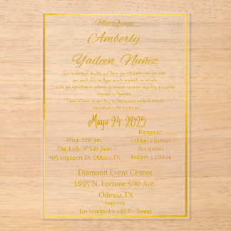 INVITACIONES ACRÍLICAS MIS QUINCE
