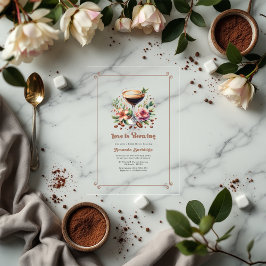 Invitaciones Acrílicas Mocha Mousse "El amor se está preparando" ducha de