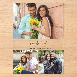 Invitaciones Acrílicas MOD Para Foto Trio Guardar la Fecha