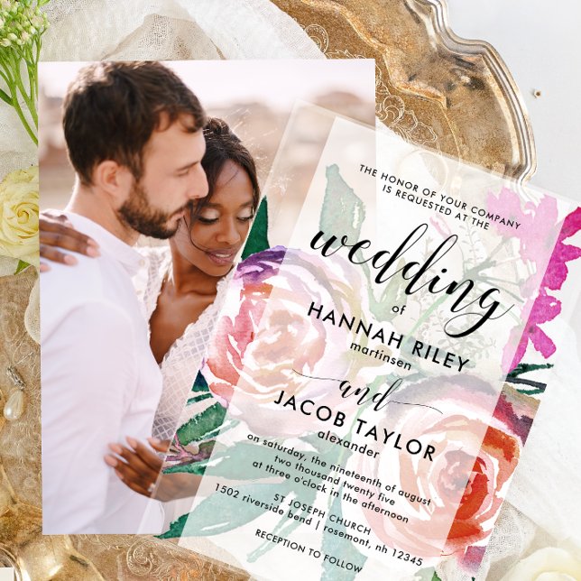 Invitaciones Acrílicas Moda Boda de acuarela (Subido por el creador)