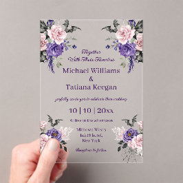 Invitaciones Acrílicas moda elegante acuarela floral halloween boda