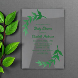 Invitaciones Acrílicas Moda Greenery Baby Shower