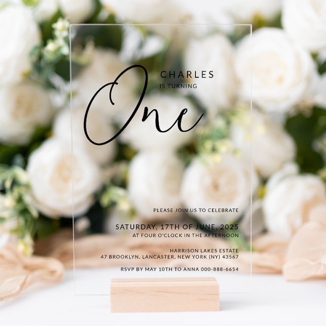 Invitaciones Acrílicas Moda minimalista 1º cumpleaños (Subido por el creador)