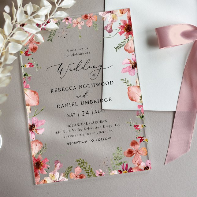 Invitaciones Acrílicas Moda Rústica  Dusty Floral Boda (Subido por el creador)