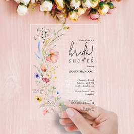 Invitaciones Acrílicas Moda Wildflower Bridal Shower