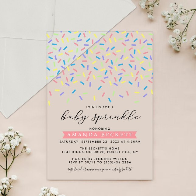 Invitaciones Acrílicas Moder Sprinkle Baby Shower (Subido por el creador)